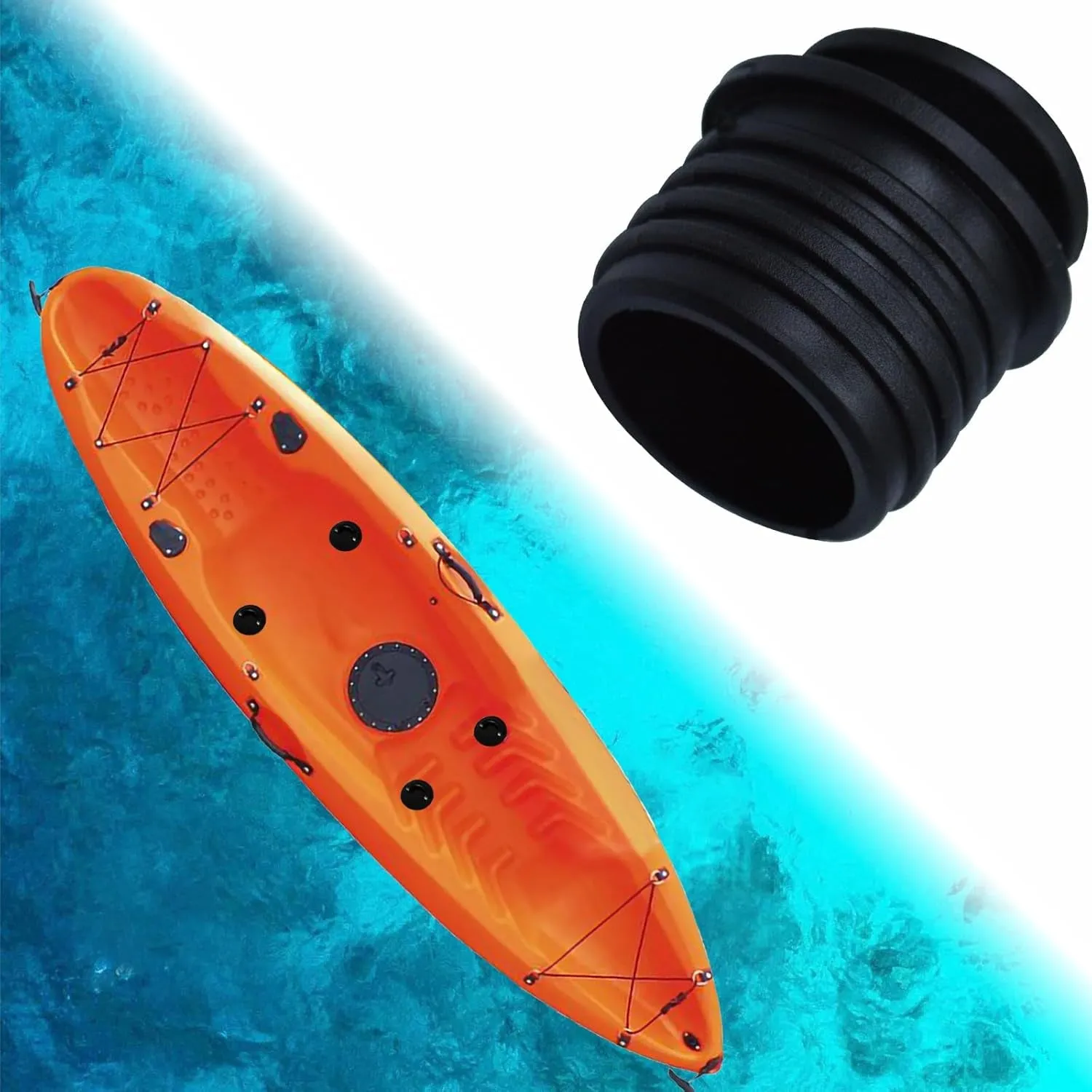 10 Pieces Scupper Plugs for Kayak Boat Scupper Stoppers Scupper Plugs Bungs, Canoe Boat Scupper Stopper Plugs Replacement Accessories Scupper Plugs for Kayak Canoe Boat Drain Holes Black