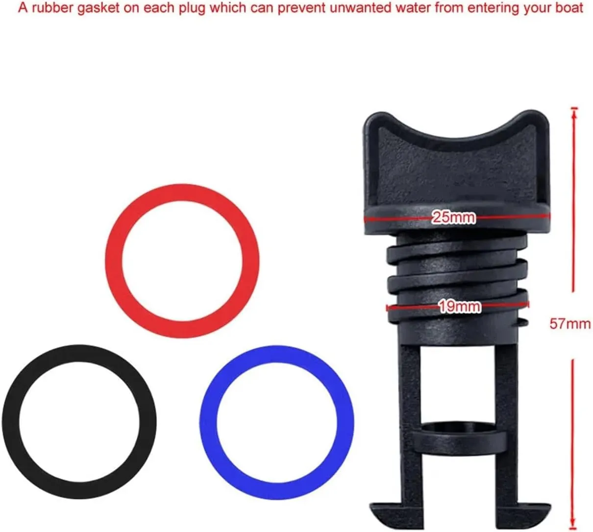 3/4 inch 19mm Nylon Boat Marine Yacht Raft Drain Hole Standard Size Coarse Thread Bung Replacement Kayak Canoe Accessories for Modification of Ships and Yachts
