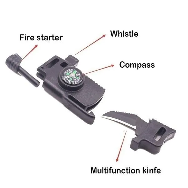 5-in-1 Multifunction Outdoor Survival Gear Escape Paracord Bracelet