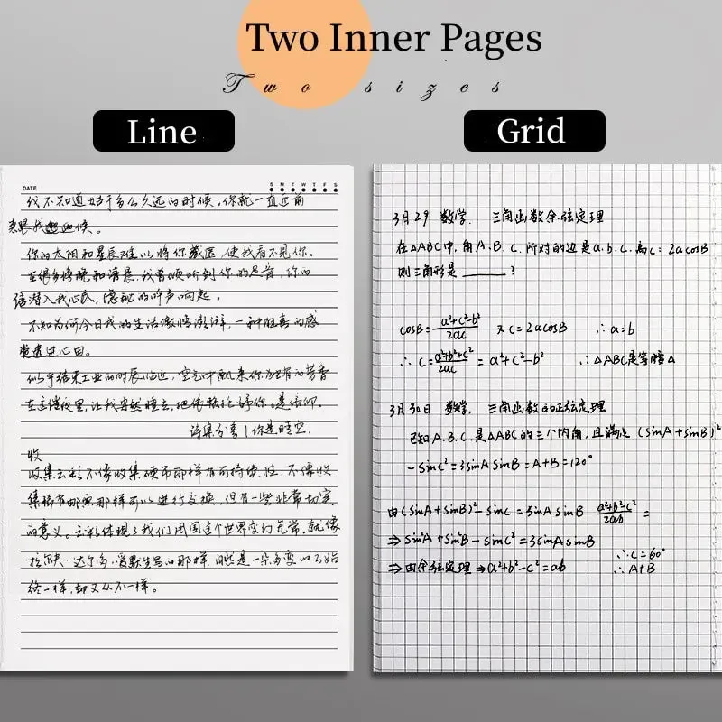 A4/A5/B5 Blank Grid Line Sketchbook