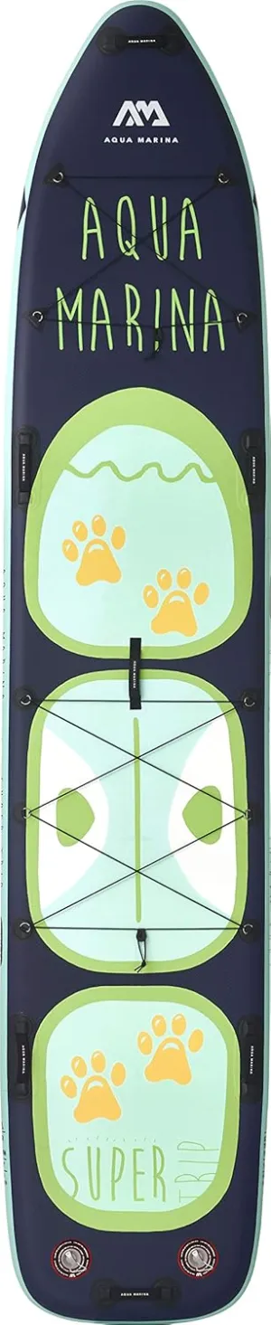 Aqua Marina Super Trip Tandem, Family Inflatable Stand Up Paddle Board (iSUP), 427 cm Length, Animal Themed, Turquoise/Navy, 2020