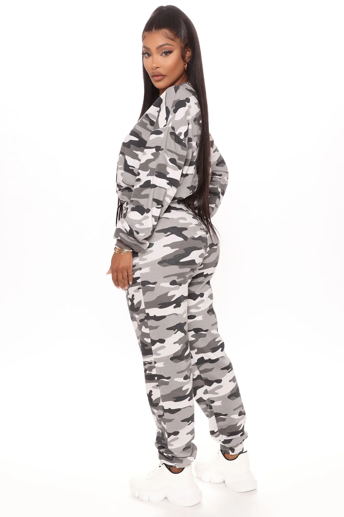 Baddie Baby Pullover And Jogger Set - Charcoal/combo