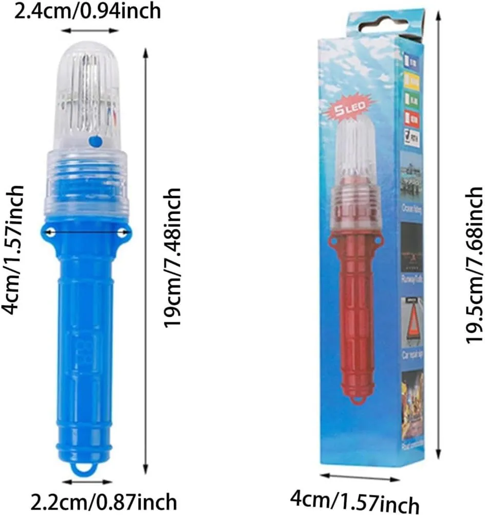 Boat Flares, Boat Safety Kit Coast Guard Approved, Waterproof Intelligent Light Control Emergency Signals Boats Marine Flares Coast for Fishing Nets, Buoys, Boats(Red*2pcs)