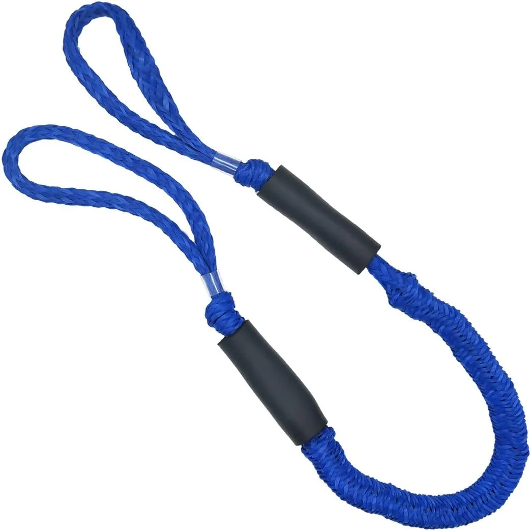 Bungee Cord Rope Dock Lines Stretches Shock Absorbs Marine Mooring Rope 4ft Dark Blue 4 Pack