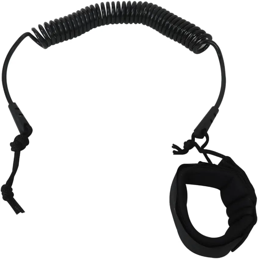 Coiled Leash 10' Surfboard Leash Sup Leg Rope Strap Stand Up Paddleboard Leash (Black)