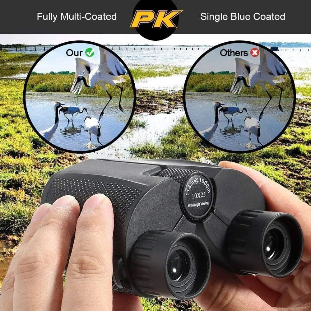 Compact 10x25 High Power Binoculars for Camping & Survival