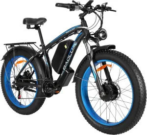 Electric Bike for Adults,Peak 3000W AWD Dual Motor Ebike,38MPH 55Miles 48V 23AH Removable Battery Electric Mountain Bike,26''*4" Fat Tire E-Bike with Front Suspension