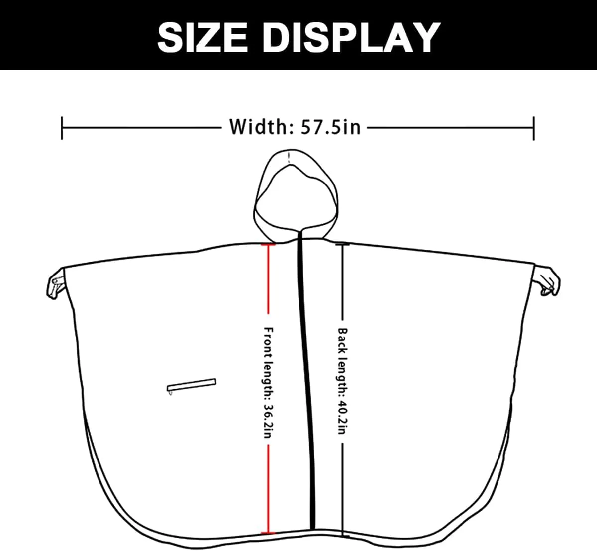 Fashion Hooded Rain Poncho Waterproof Raincoat Jacket with pocket for Women/Men/Adult
