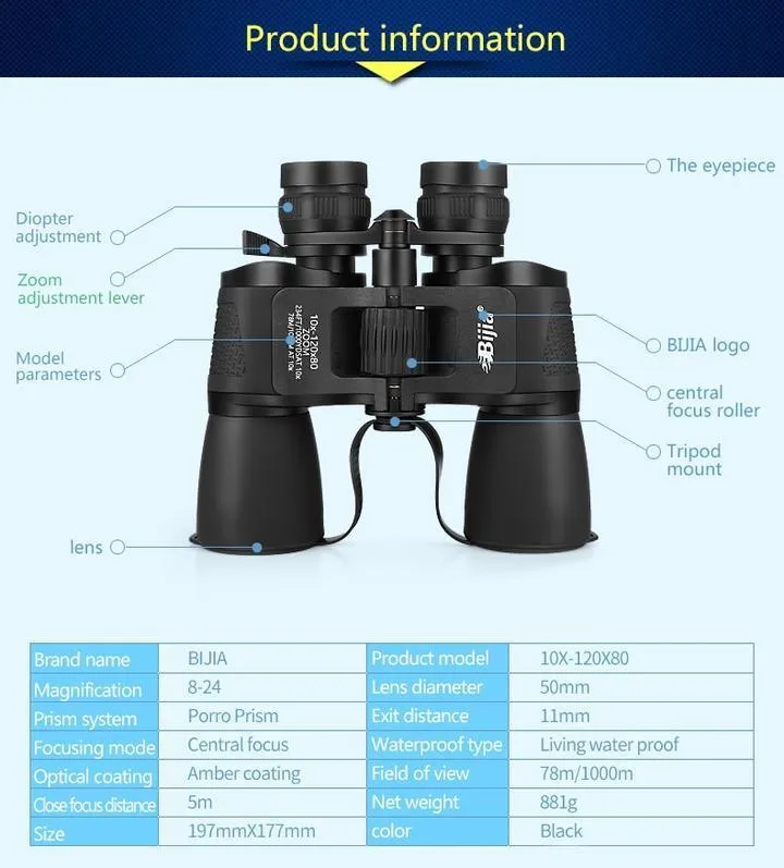 High Magnification Binoculars Long Range 120X80