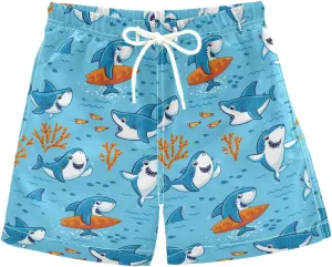JUNZAN Abstract Independence Day Star Swim Trunks Boys Quick Dry Swim Board Shorts Kids Toddler Teens Beach Vacation 2T