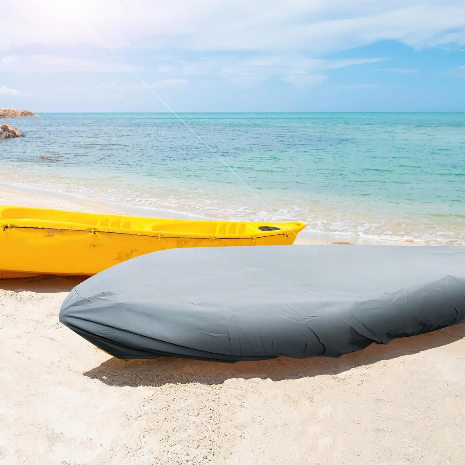Kohree 420D Kayak Cover Waterproof, Kayak Covers for Outdoor Storage, Heavy Duty UV Protection Paddle Board Covers SUP Canoe Cover, 10.2-11.5ft / 11.8-13.1ft
