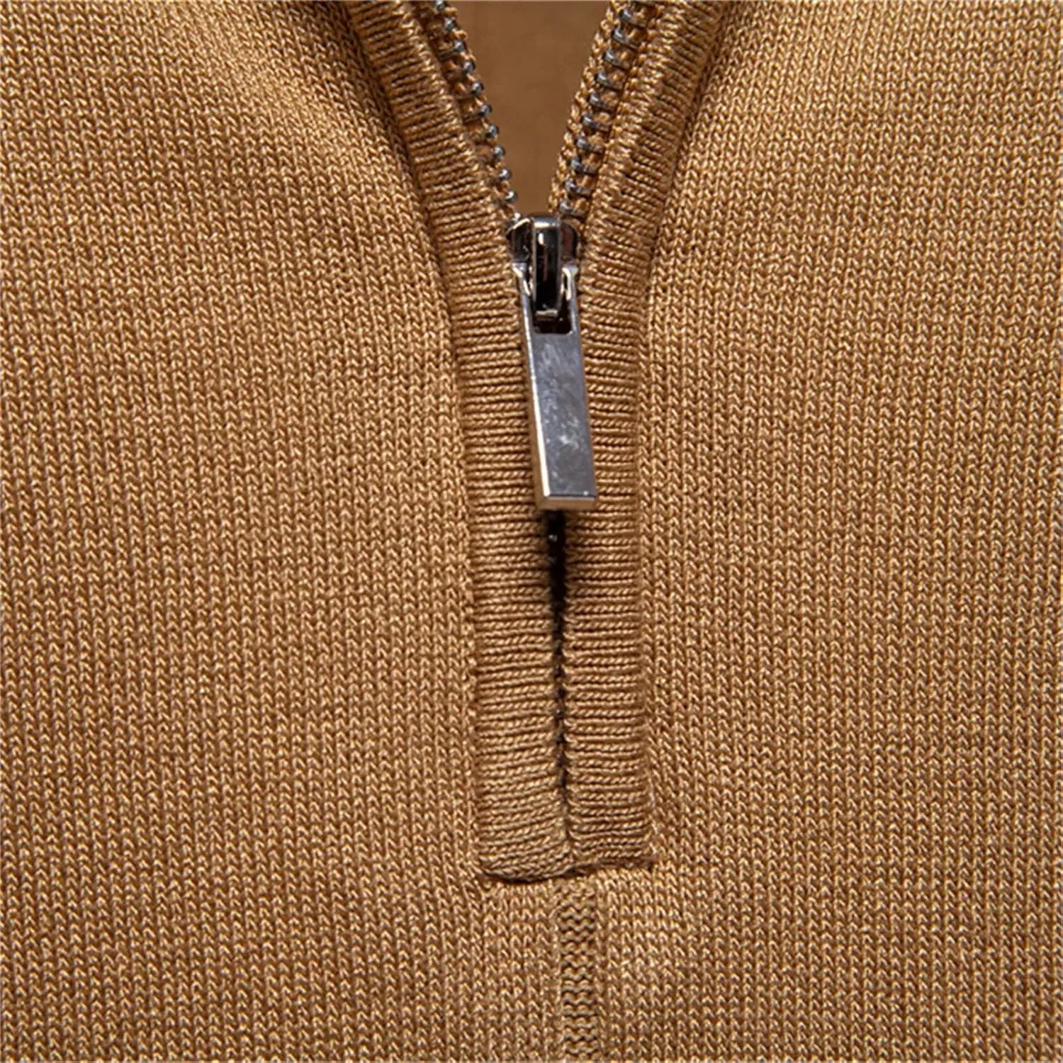Men's Breathable Solid Color Sport Zipper Polo Shirt Athletic Social T Shirts Office Slim Fit