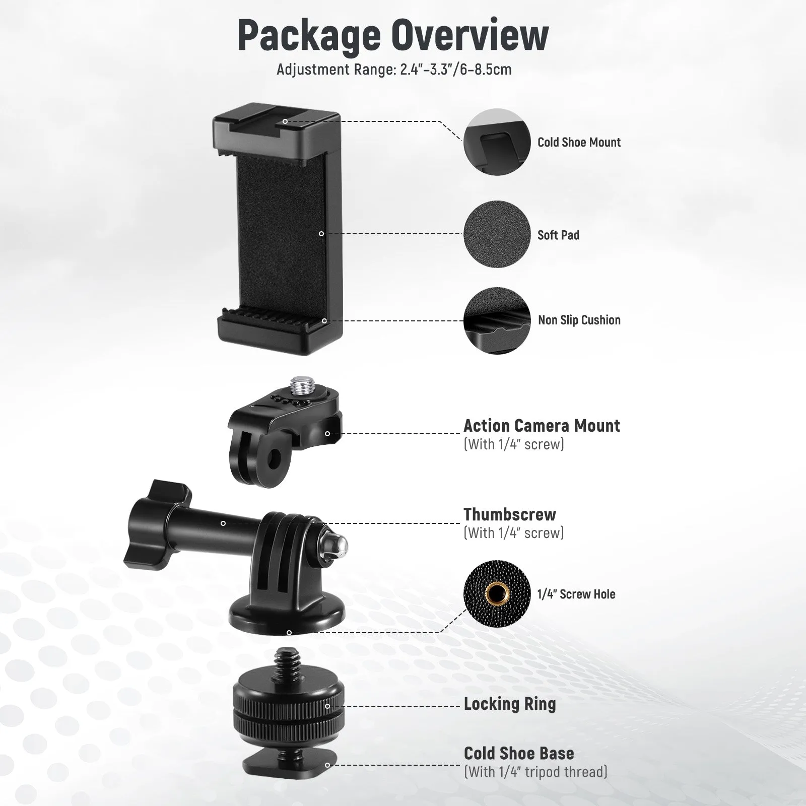 NEEWER GP-3 Phone Holder / Hot Shoe Mount Adapter Kit