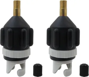 New 2Pcs Inflatable Stand Up Paddleboard SUP Pump Adaptor, Universal Standard Schrader Air Valve Adapter Pumping Head Connector Converter for Inflating Boat, Kayak, Surfboard, Bed, Car Tire, Black