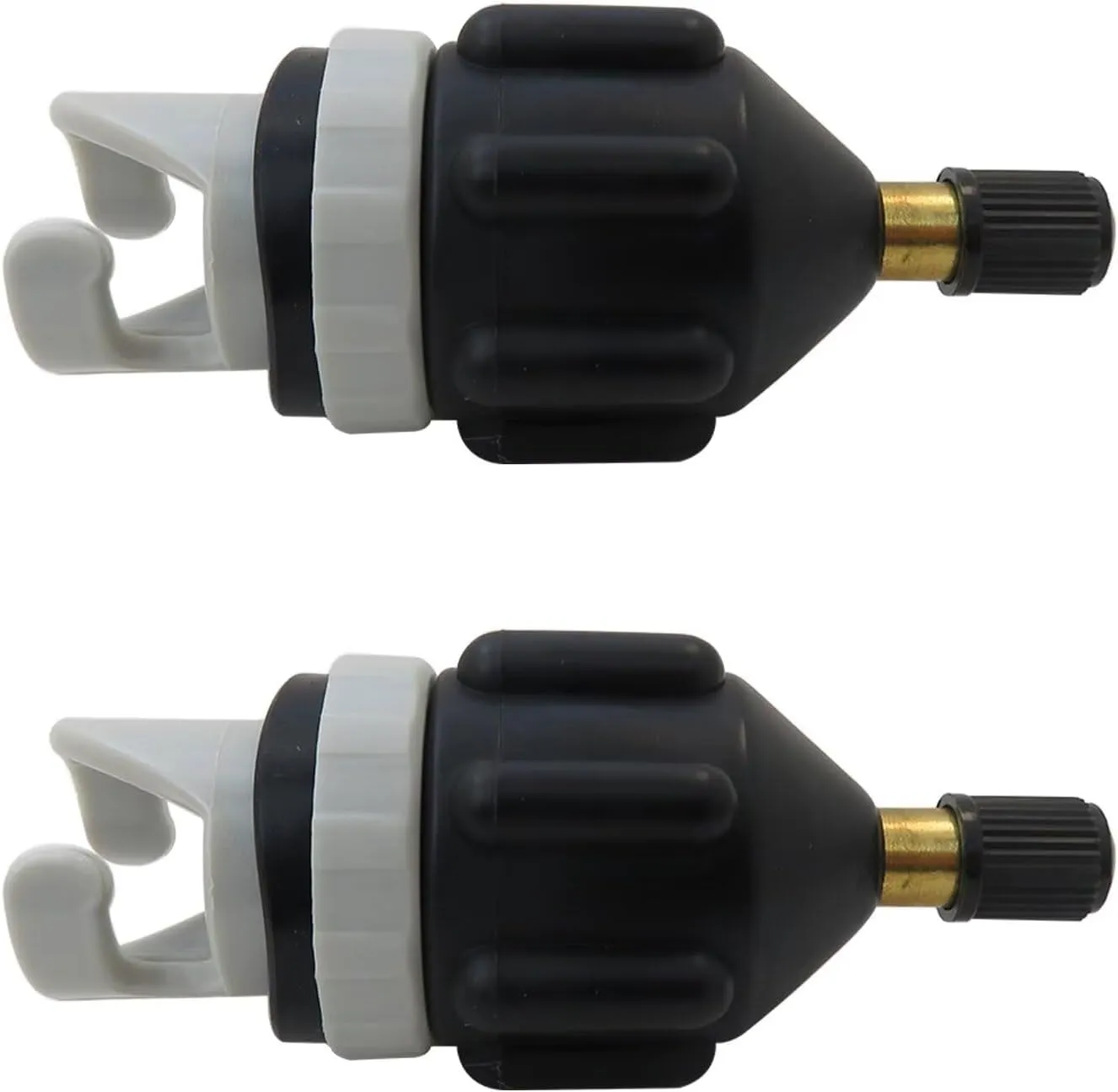 New 2Pcs Inflatable Stand Up Paddleboard SUP Pump Adaptor, Universal Standard Schrader Air Valve Adapter Pumping Head Connector Converter for Inflating Boat, Kayak, Surfboard, Bed, Car Tire, Black