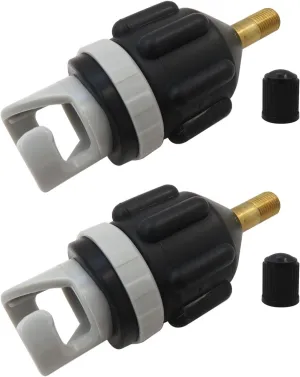 New Version 2x Inflatable Boat SUP Pump Adapter, Premium Conventional Air Adapter, Quickly Inflation and Strong Sealing SUP Pump Adapter, for Inflatable Boat, Paddleboard and Kayak, Black