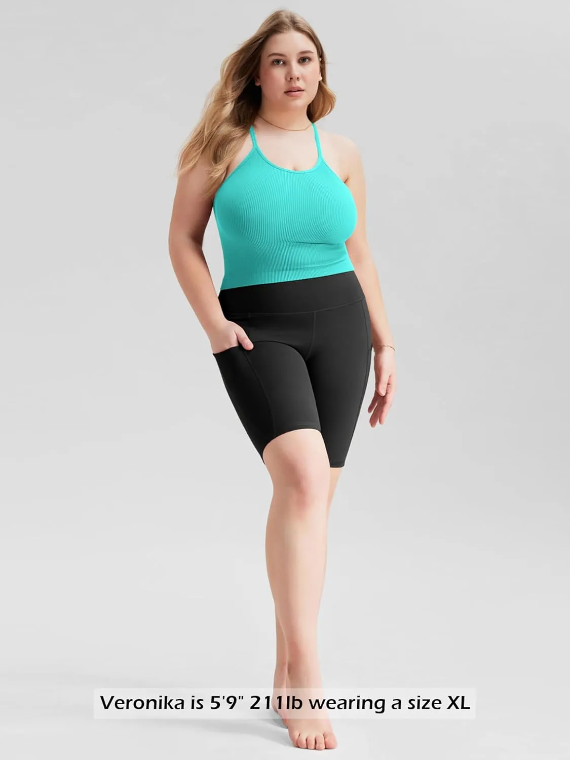 ODODOS Women's Crop 3-Pack Seamless Rib-Knit Camisole Crop Tank Tops