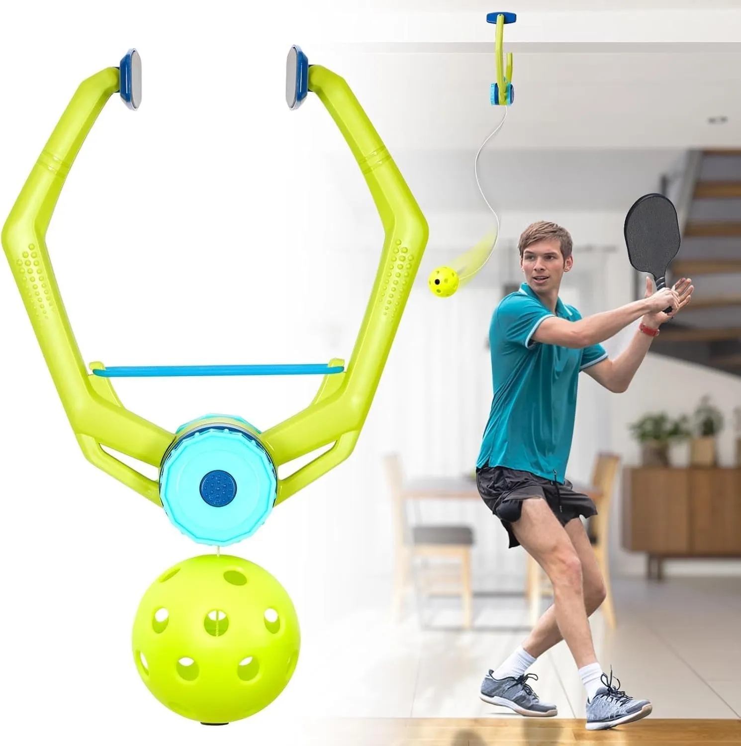 Pickleball Trainer, Continuous Rebound for Pickleball Training and Practice - Enhance Reaction Time & Hand-Eye Coordination | Ideal Gift for All Ages and Skill Levels (Paddle Not Included)