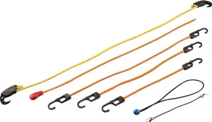 ProSource FH64076 Stretch Cord Set, Polypropylene, Black/Orange, Hook End :EA: QUANTITY: 1