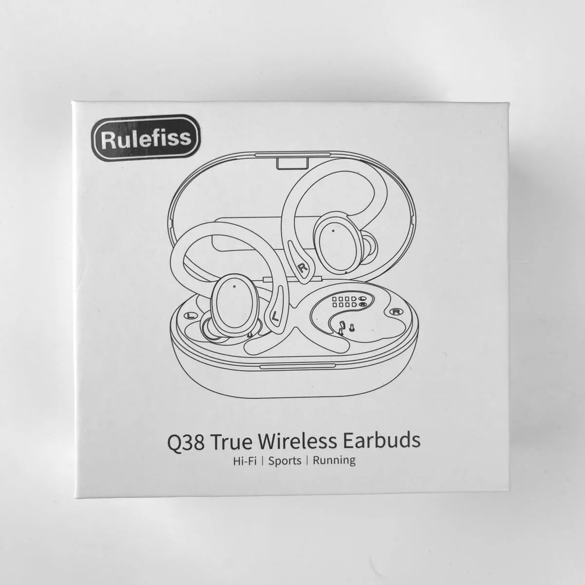 Rulefiss Wireless Earbuds Bluetooth Headphones Sport, 2024 Bluetooth 5.3 Earbuds 14.2mm Driver Stereo Over Ear Buds, 48Hrs Earphones with Earhook, Noise Cancelling Mic, IP7 Waterproof for Android iOS