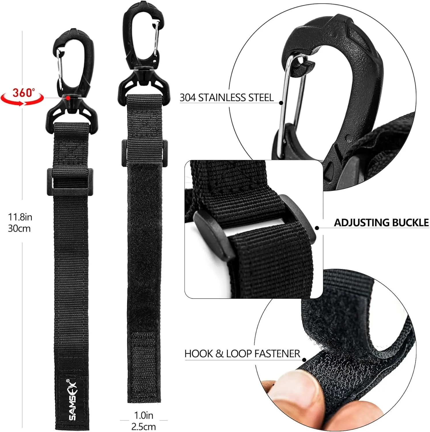 SAMSFX Adjustable Kayak Paddle Holder, Paddle Board Accessories, Inflatable Boat Paddle Storage, Paddle Clips 4PCS in Pack