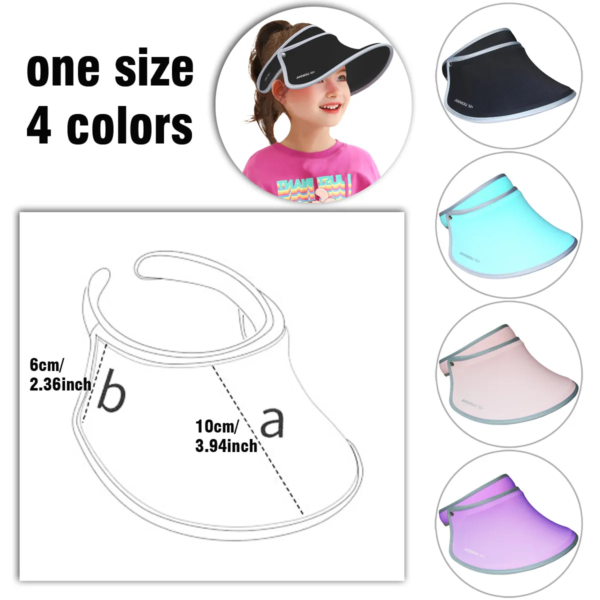 Sidiou Group Anniou Women UPF 50  Sun Hat Summer UV Protection Wide Brim Beach Golf Empty Top Long Brim Cap