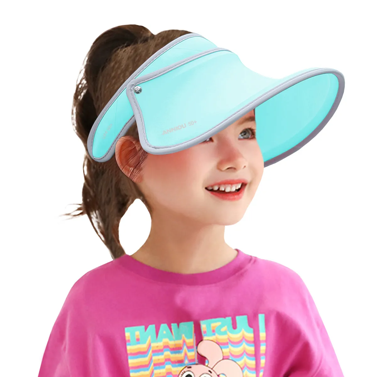 Sidiou Group Anniou Women UPF 50  Sun Hat Summer UV Protection Wide Brim Beach Golf Empty Top Long Brim Cap