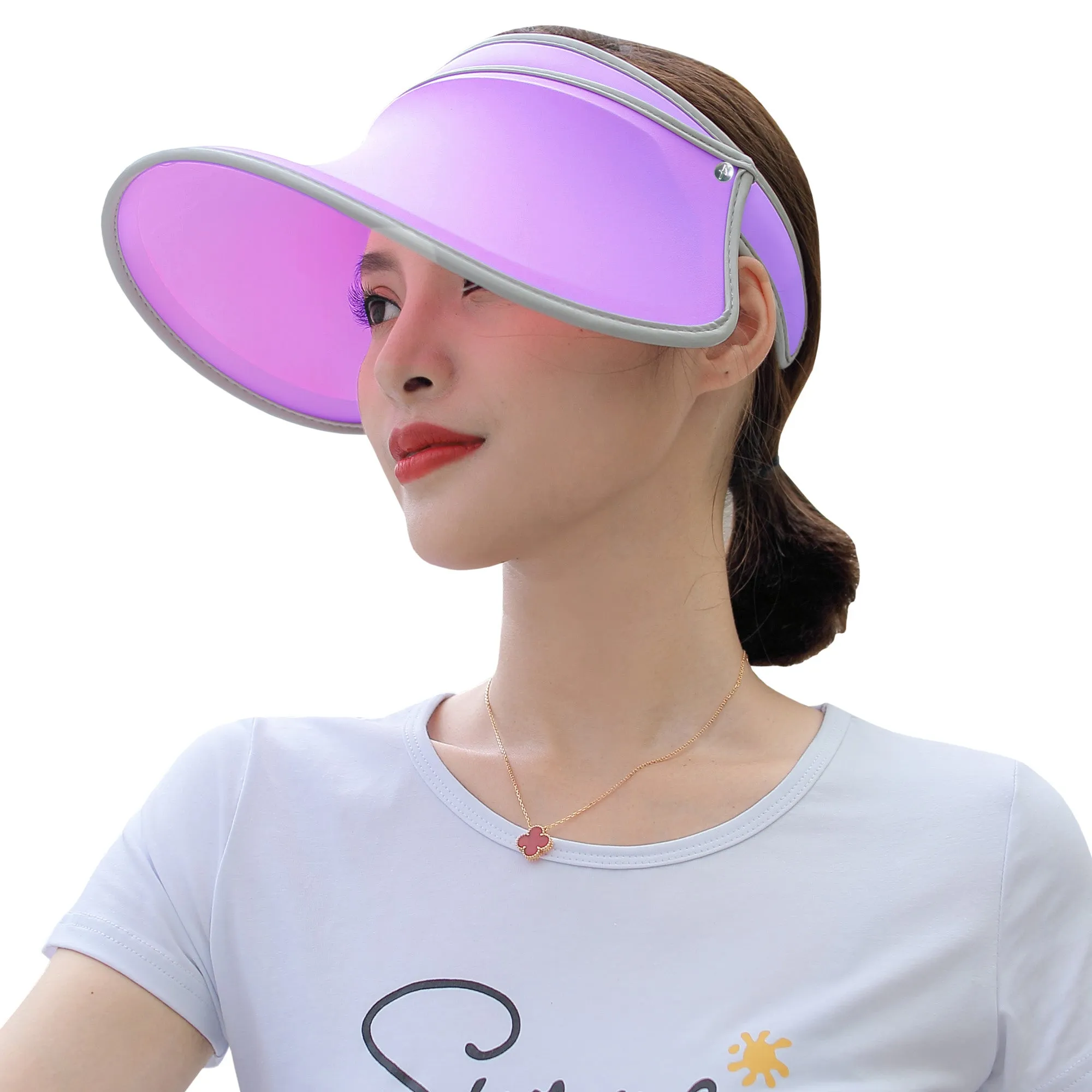 Sidiou Group Anniou Women UPF 50  Sun Hat Summer UV Protection Wide Brim Beach Golf Empty Top Long Brim Cap