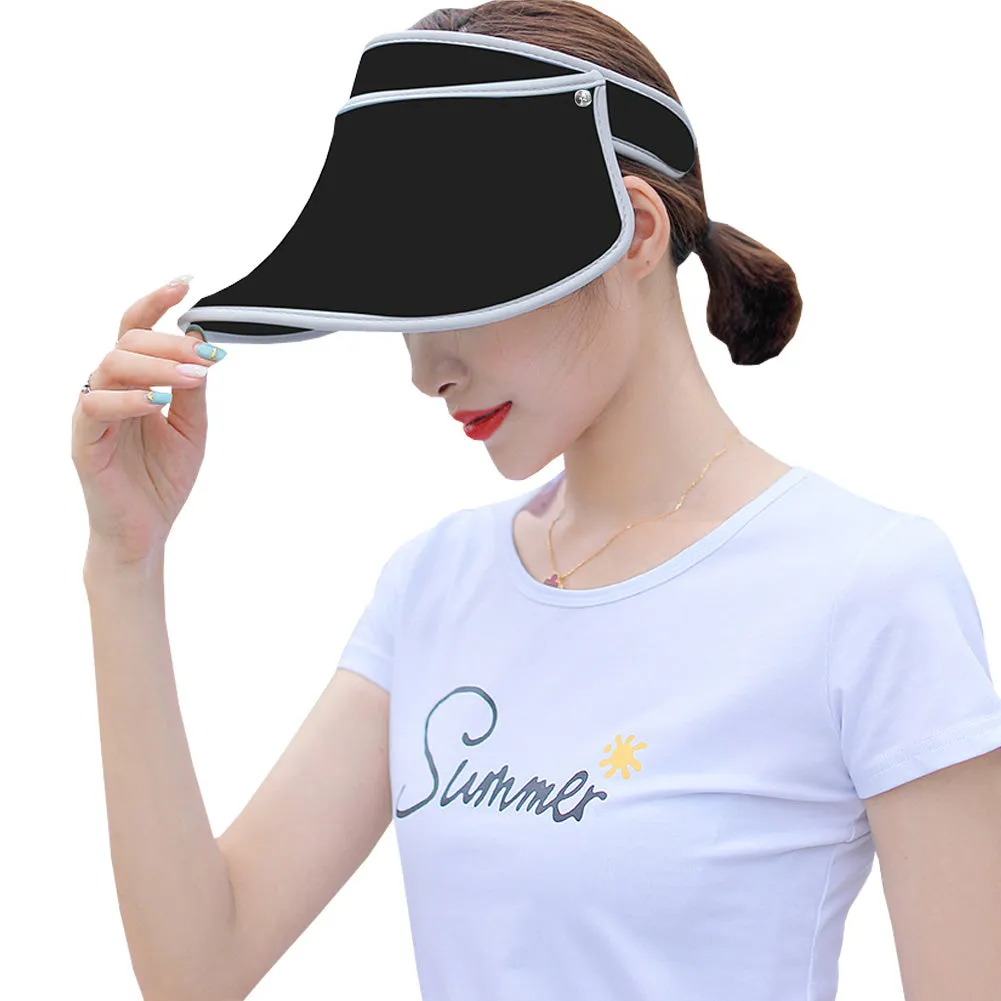 Sidiou Group Anniou Women UPF 50  Sun Hat Summer UV Protection Wide Brim Beach Golf Empty Top Long Brim Cap