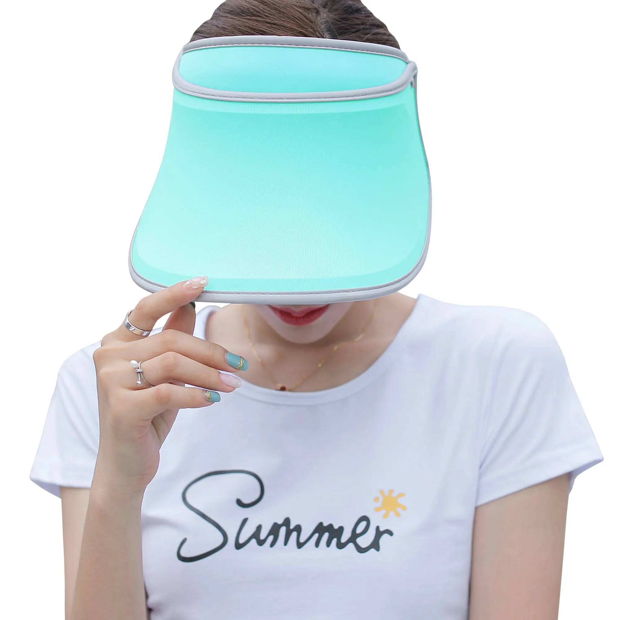 Sidiou Group Anniou Women UPF 50  Sun Hat Summer UV Protection Wide Brim Beach Golf Empty Top Long Brim Cap