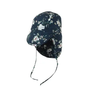 Soft Baby Sun Cap (UV) - Navy Flower