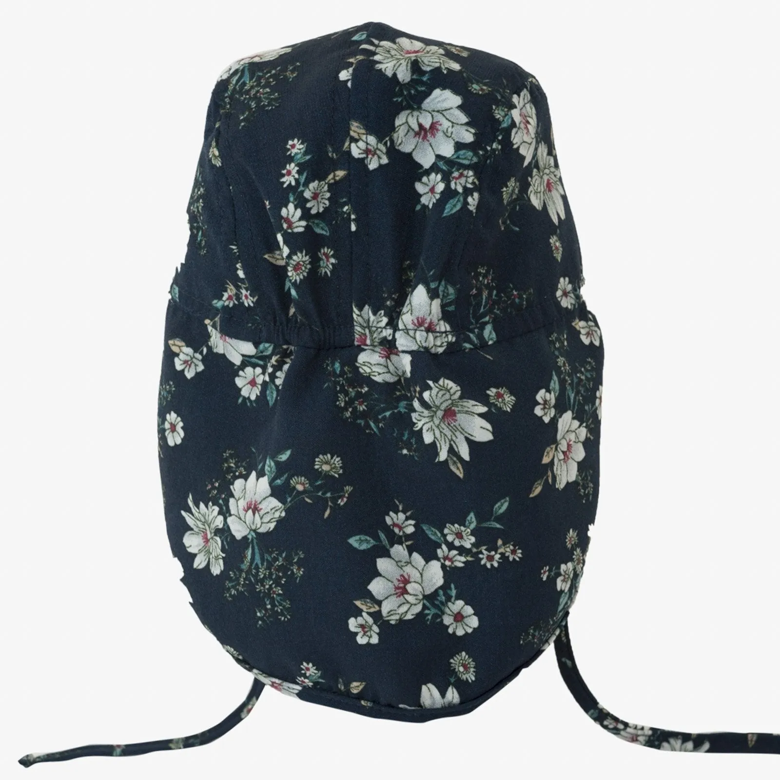 Soft Baby Sun Cap (UV) - Navy Flower