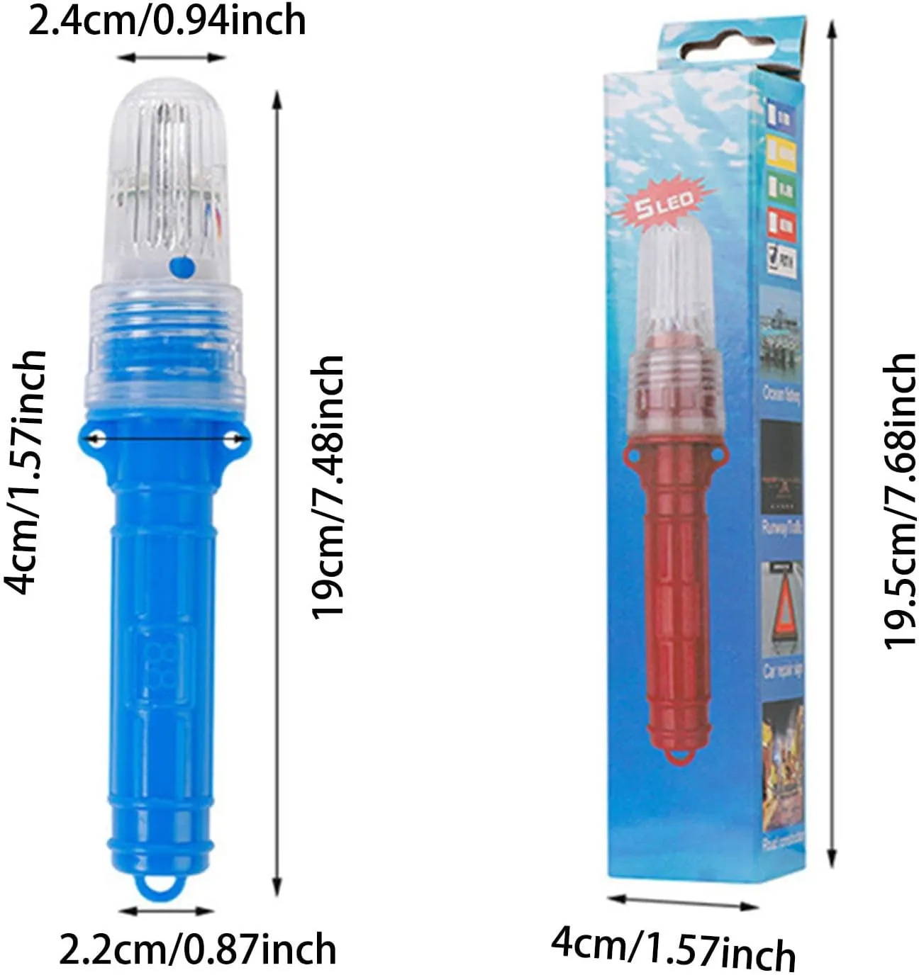 Waterproof Boat Flares, LED Boat Flares Emergency Safety Lights Coast Guard Approved Marine, High Visibility Marine Flares for Fishing Nets, Buoys, Boats (White)