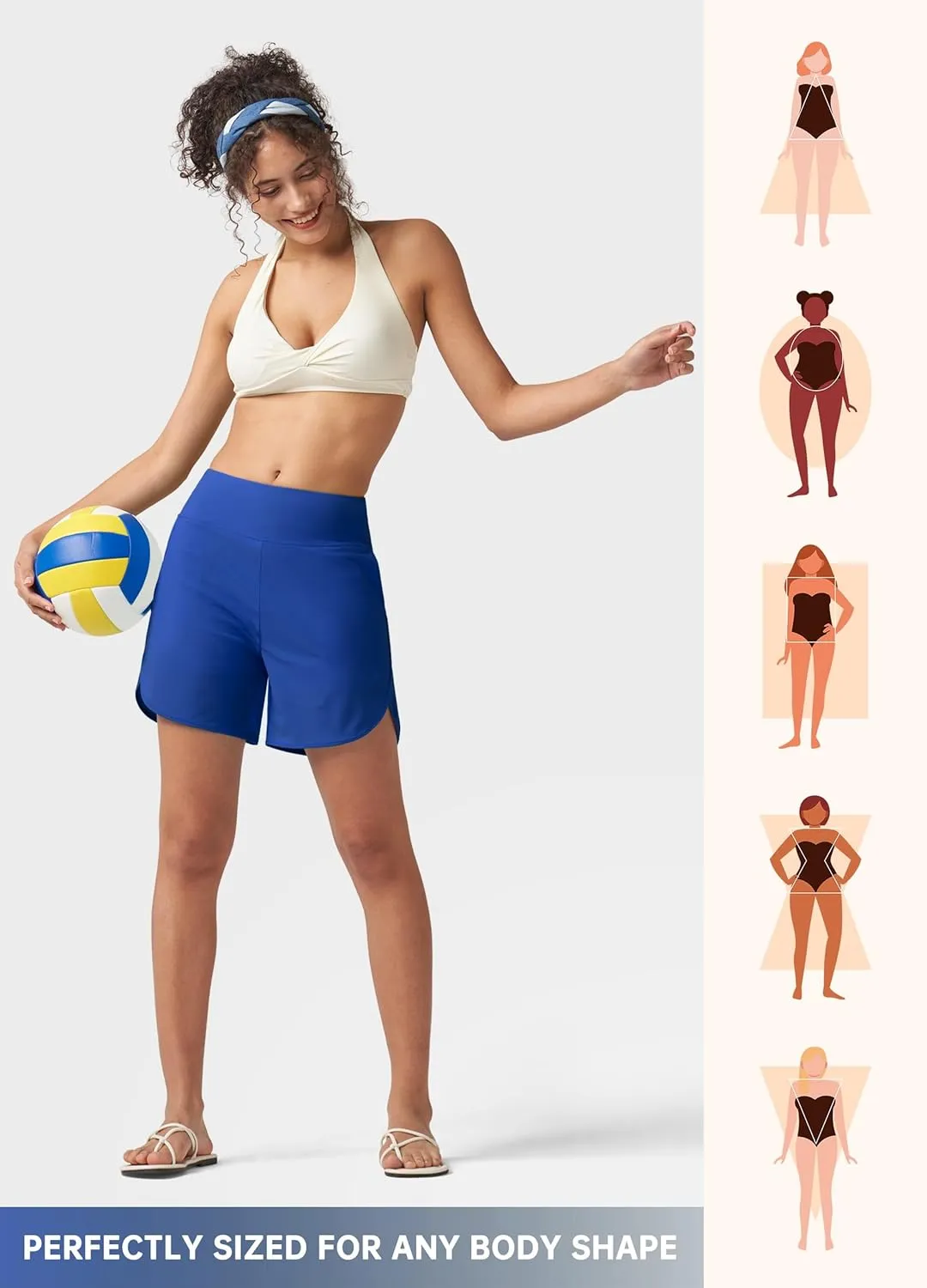 Willit Women's 5" Swim Shorts with Liner High Waisted Quick Dry Swimming Board Shorts with Pockets UPF 50 