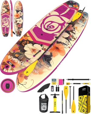 YASKA Inflatable Stand Up Paddle Boards - 11ft 35in Extra Wide Fishing Paddleboard,Ultra Stable Standup SUP Board,15 D-Rings, 5 Handles,Premium Accessories,Camera Mount,Youth/Adults
